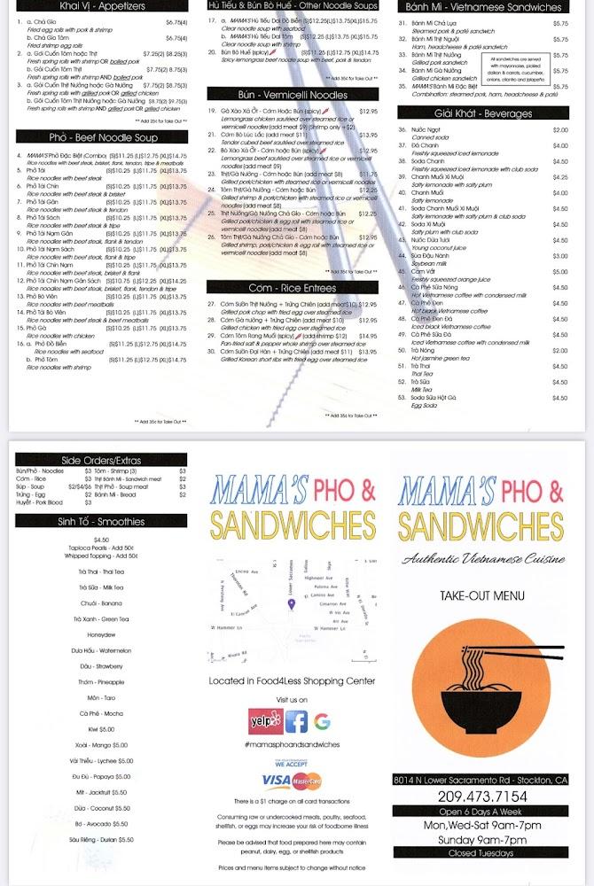 Mama's Pho & Sandwiches Menu image 3
